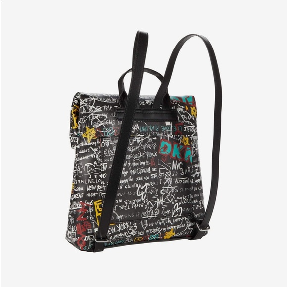 Dkny Bags Dkny Tilly Backpack In Black Graffiti Poshmark